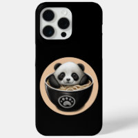 Cute Baby Panda Bear Bathing In A Bowl Of Ramen