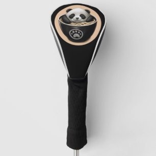 Cute Baby Panda Bear Bathing In A Bowl Of Ramen Golf Head Cover