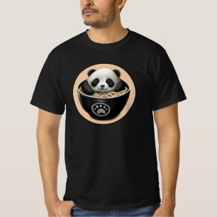 Cute Baby Panda Bear Bathing In A Bowl Of Ramen T-Shirt