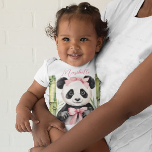 Cute Baby Panda Girl Bodysuit
