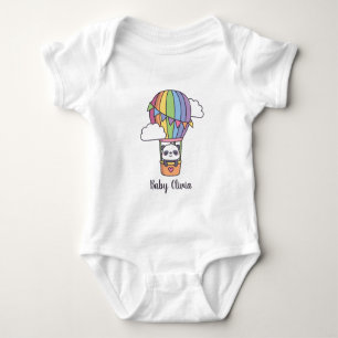 Cute Baby Panda In Hot Air Balloon Bodysuit