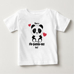 Cute Baby Panda In Winter Snow Grey Baby T-Shirt