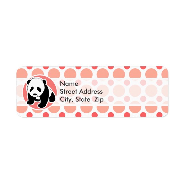 Cute Baby Panda; Pink & Coral Polka Dots (Front)
