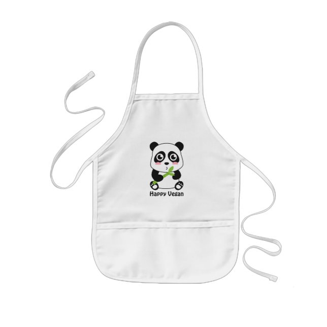 Cute Baby Panda Vegan Kids Apron (Front)