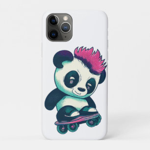 Cute Baby Panda with mohawk   Skater Panda iPhone 11 Pro Case