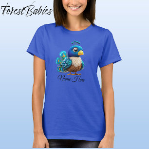 Cute Baby Peacock Bird Whimsical Cartoon Graphic T-Shirt