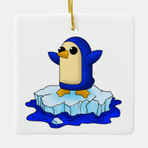 Cute baby penguin ceramic ornament