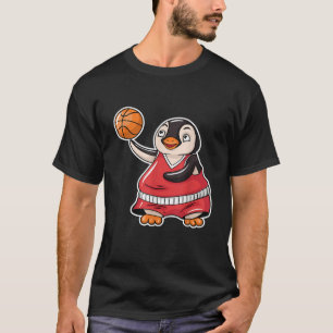 Cute Baby Penguin Playing Basketball Gift Player T-Shirt