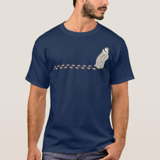 Cute Baby Penguin Waddling Snow Wildlife Footprint T-Shirt