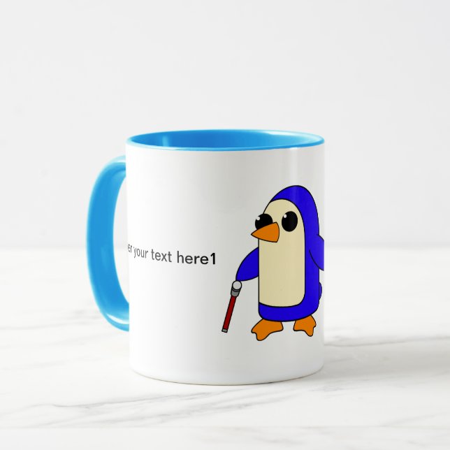 Cute Baby Penguin with Cane customization Mug (Front Left)