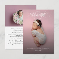 Cute Baby Photo Christmas Birth Announcement