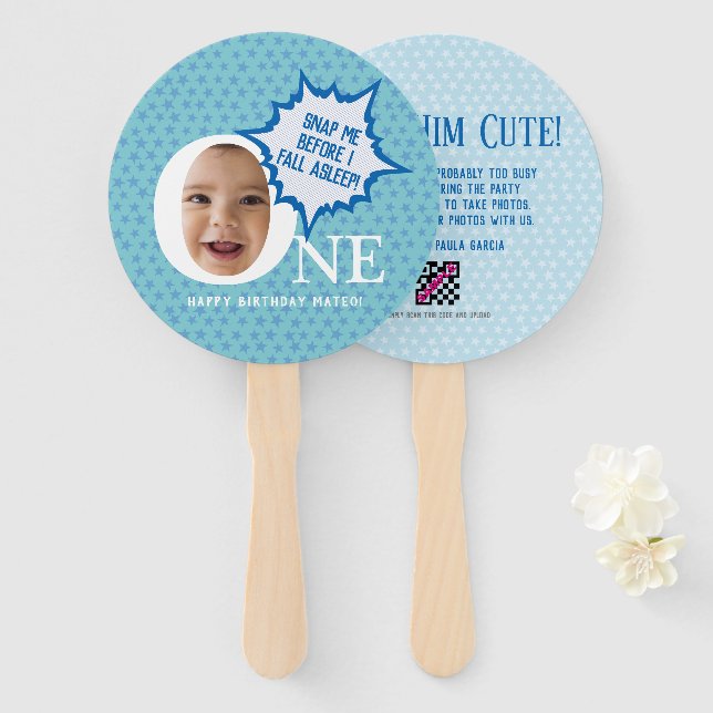Cute baby Photo Hand Fans (Front and Back)