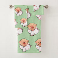 Cute Baby Pig Wrapped in Blanket