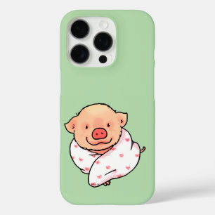 Cute Baby Pig Wrapped in Blanket iPhone 16 Pro Case