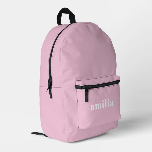 Cute Baby Pink Personalized Printed Backpack (Back Corner Left)
