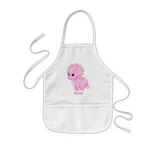 Cute Baby Pink Triceratops Dinosaur Kids Apron