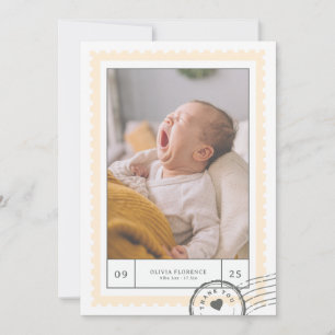 Cute Baby Postage Stamp Photo Thank You Card