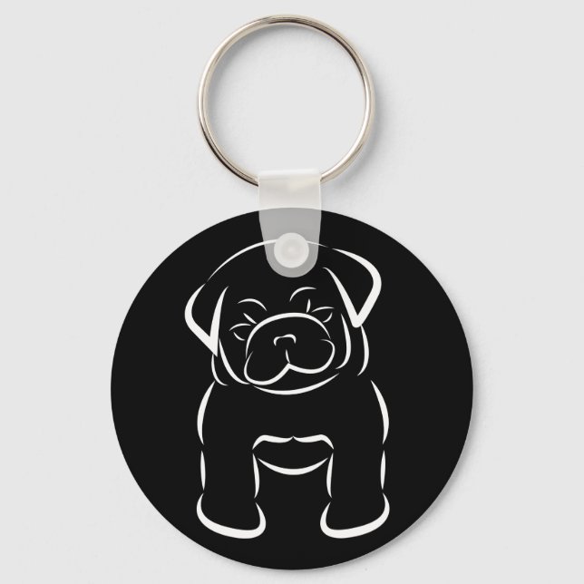 Cute Baby Pug Key Chain (Front)