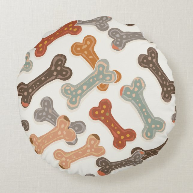 Cute Baby Puppy (husky) Round Pillows (Back)