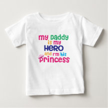 Cute baby quote Hero daddy and princess daughter