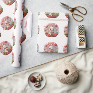 Cute baby Rabbit valentine heart Wrapping Paper