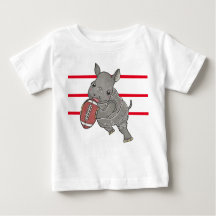 Cute Baby Rhino American Football Baby T-Shirt