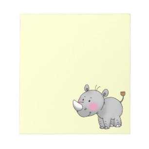 cute baby rhino notepad