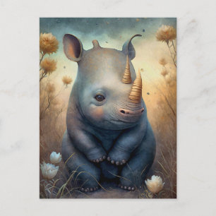 Cute Baby Rhino Postcard