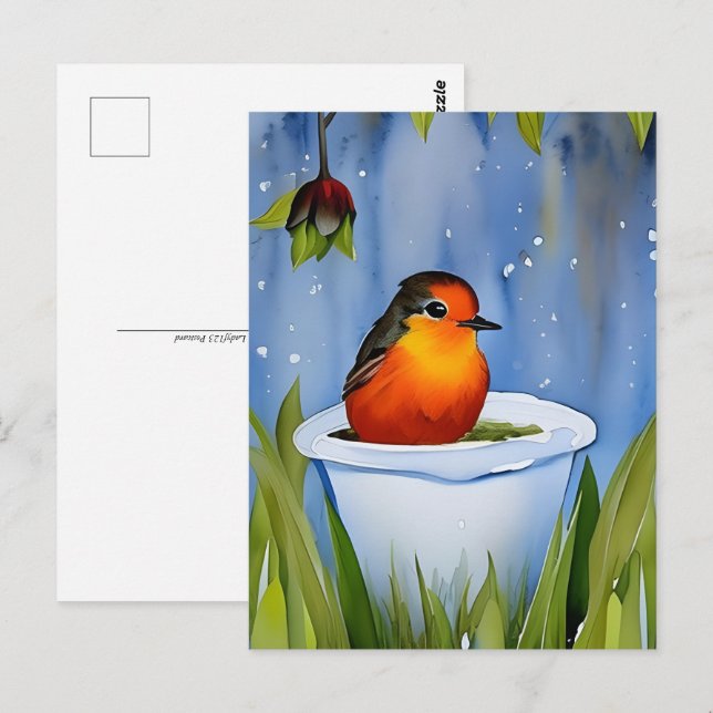 Cute baby robin, Postcrossing  Postcard (Front/Back)