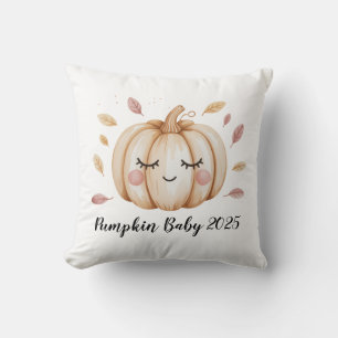 Cute Baby’s First Halloween Little Pumpkin Throw Pillow