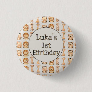 Cute Baby Safari Animals 1 Inch Round Button