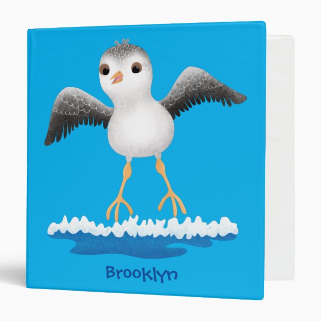 Cute baby sandpiper cartoon illustration binder (Front/Inside)