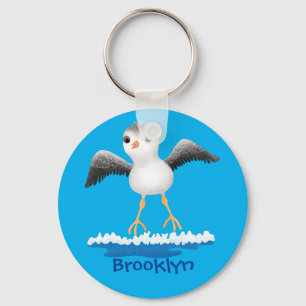 Cute baby sandpiper cartoon illustration keychain