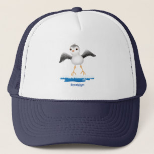 Cute baby sandpiper cartoon illustration  trucker hat
