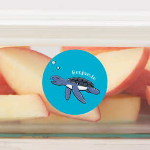 Cute baby sea turtle cartoon illustration