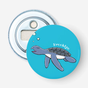 Cute baby sea turtle cartoon illustration bottle opener