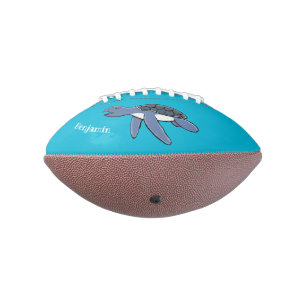 Cute baby sea turtle cartoon illustration football