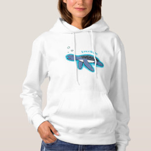 Cute baby sea turtle cartoon illustration hoodie