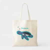 Cute baby sea turtle cartoon illustration