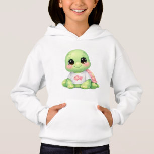 Cute Baby Sea Turtle Kawaii Kids Pullover Hoodie