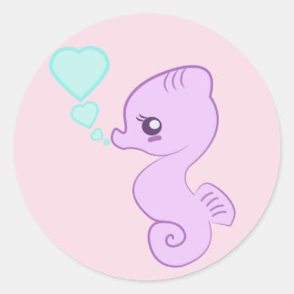 Cute Baby Seahorse Classic Round Sticker
