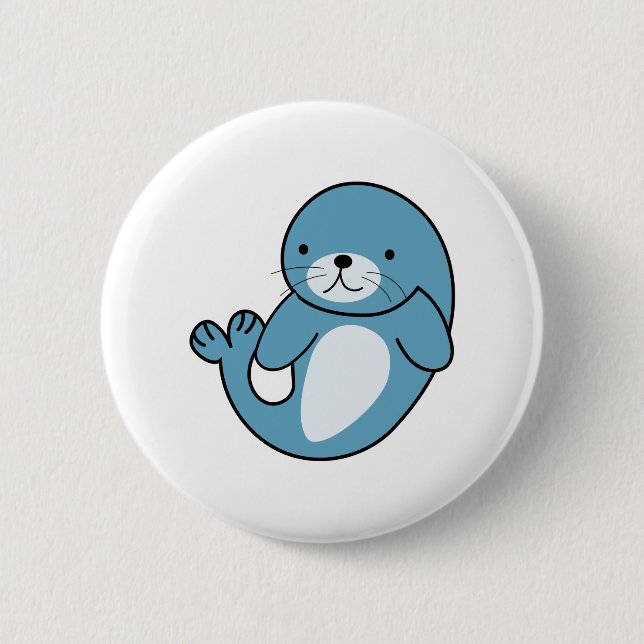 Cute Baby Seal 2 Inch Round Button (Front)