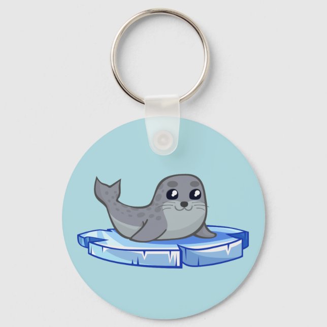 Cute baby seal cartoon keychain (Front)