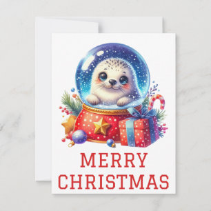 Cute Baby Seal Christmas Card