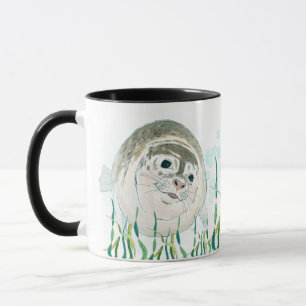 Cute baby seal color illustration Good Morning Mug
