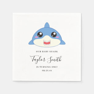 Cute Baby Shark Birthday Party  Napkin