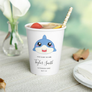 Cute Baby Shark Birthday Party Paper Cups