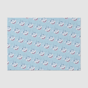 Cute baby shark watercolor painting art tissue paper