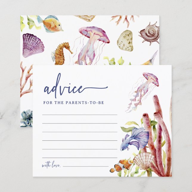 Cute Baby Shower Advice Card (Front/Back)