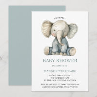 Cute Baby Shower Blue Plush Toy Elephant